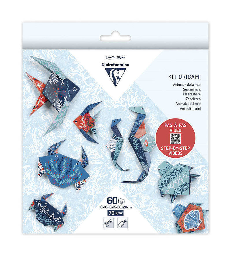 Papier do origami Zwierzeta morskie  3 formaty - 60 arkuszy
