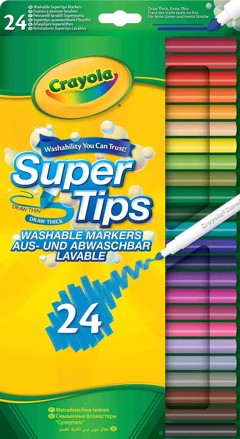 Flamastry zmywalne crayola 24 kolory