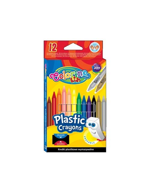 Kredki plastikowe wymazywalne 12 kolorów