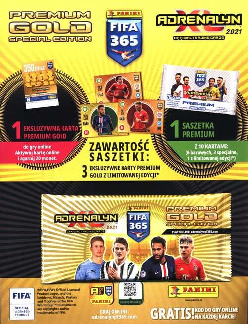 Panini FIFA365 AdrenalynXL 2021 saszetka premium gold