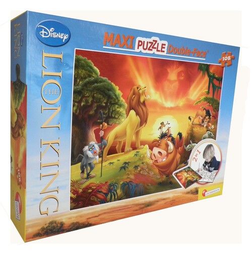 Puzzle dwustronne Maxi Król Lew 2 w 1  108 elementów