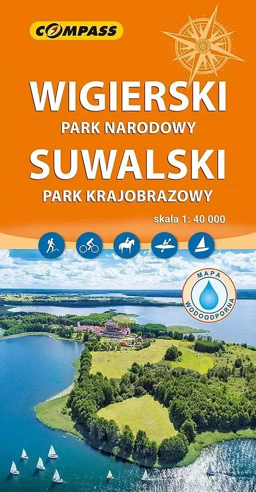Wigierski Park Narodowy, Suwalski Park Krajobrazowy. Mapa turystyczna w skali 1:40 000 (wersja wodoodporna)
