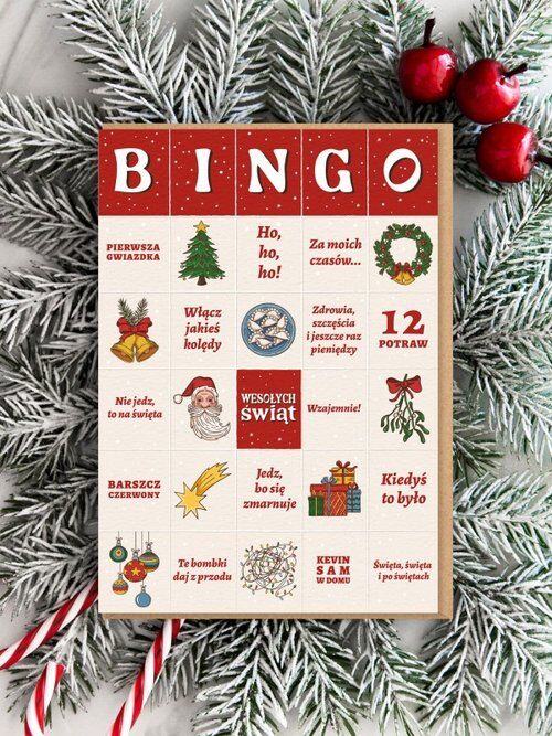Kartka bożonarodzeniowa / BINGO ŚWIĄTECZNE