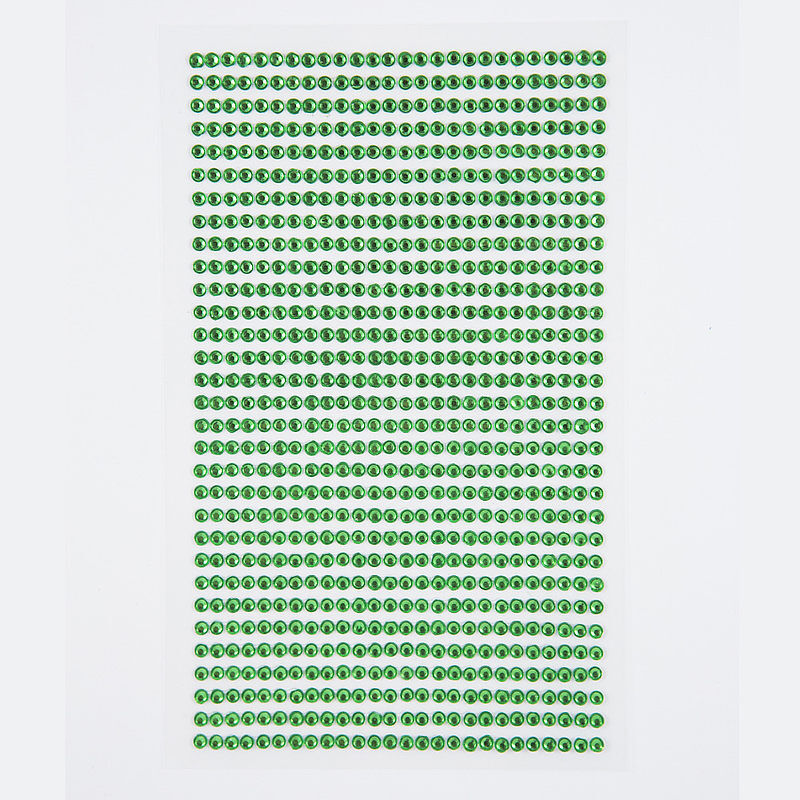 Kryształki samoprzylepne light green 3mm 806 szt