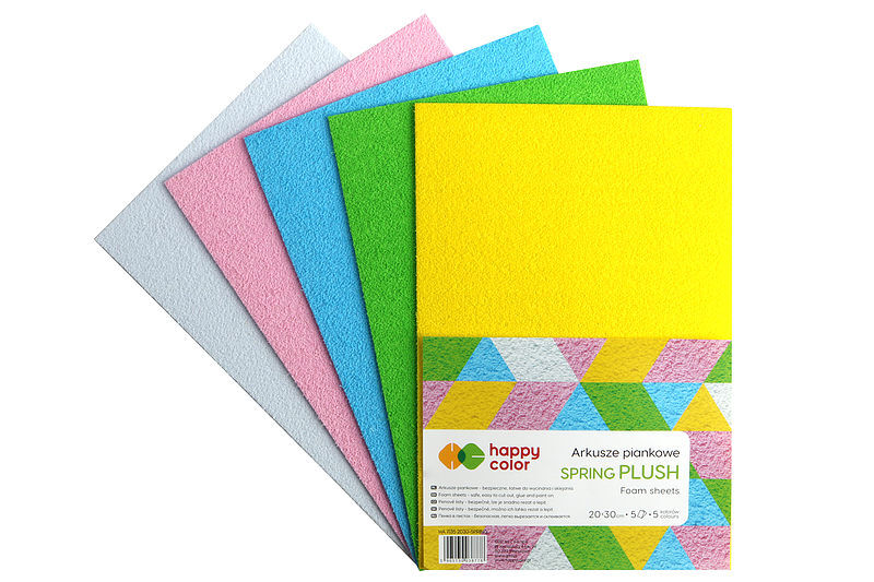 Arkusze piankowe happy color spring plusch a4 5 kolorów 5 arkuszy