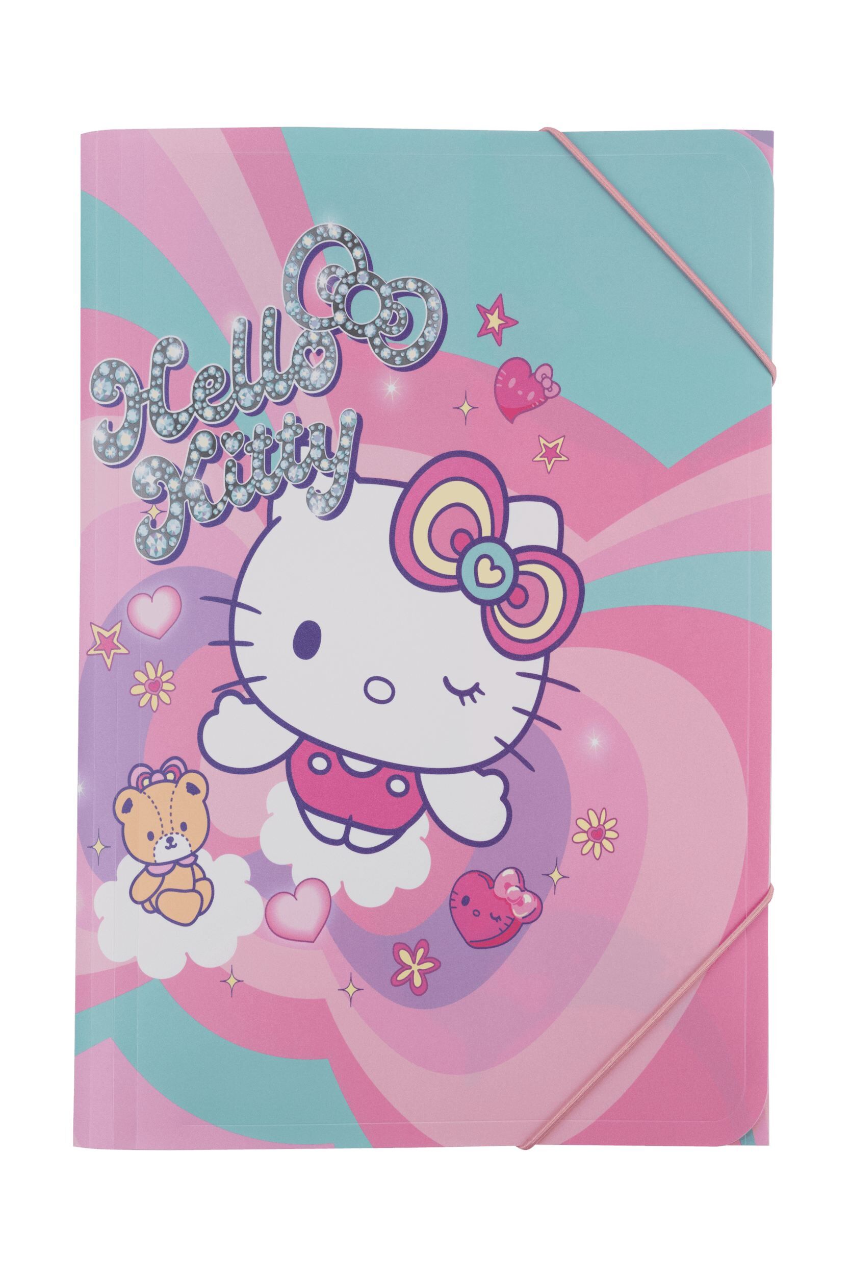 Teczka płaska na gumkę A3 PP Hello Kitty pink