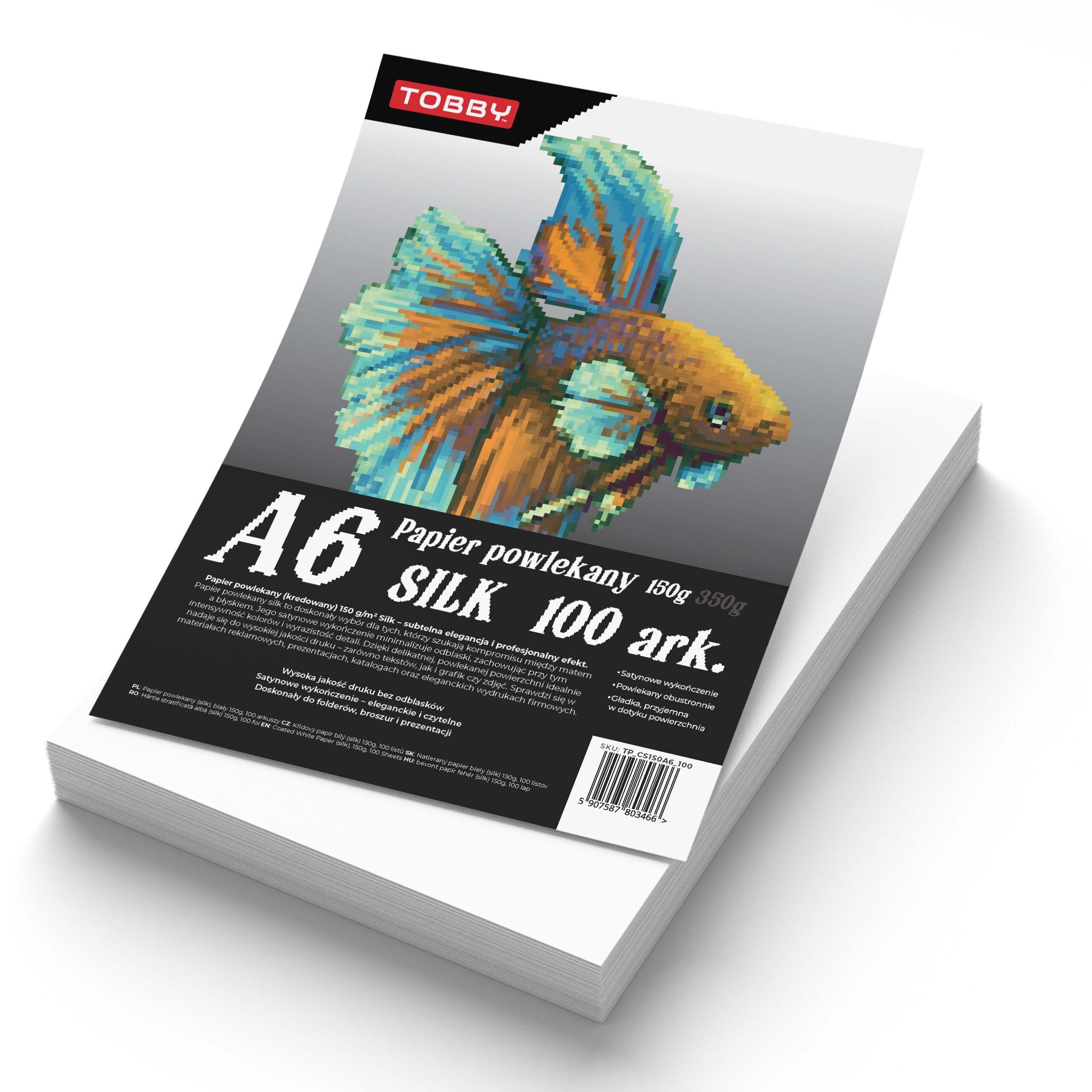 Papier A6 powlekany kredowany 100 ark.150g