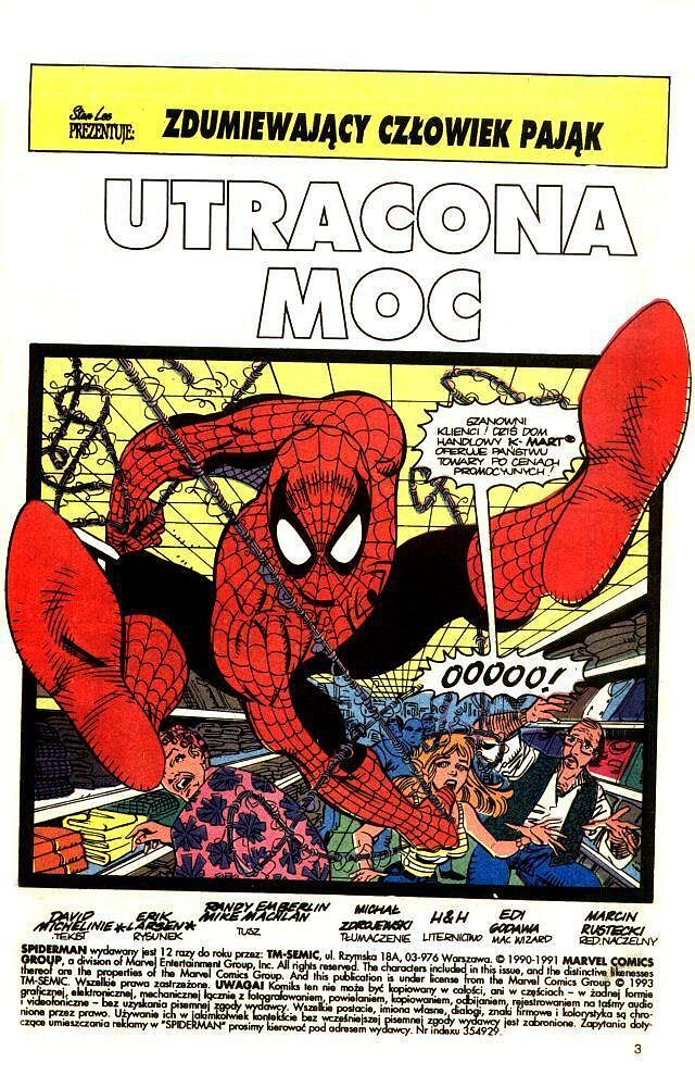 Spider-Man (TM-Semic) - 33 - (3/1993) Utracona moc / Trudny wybór...