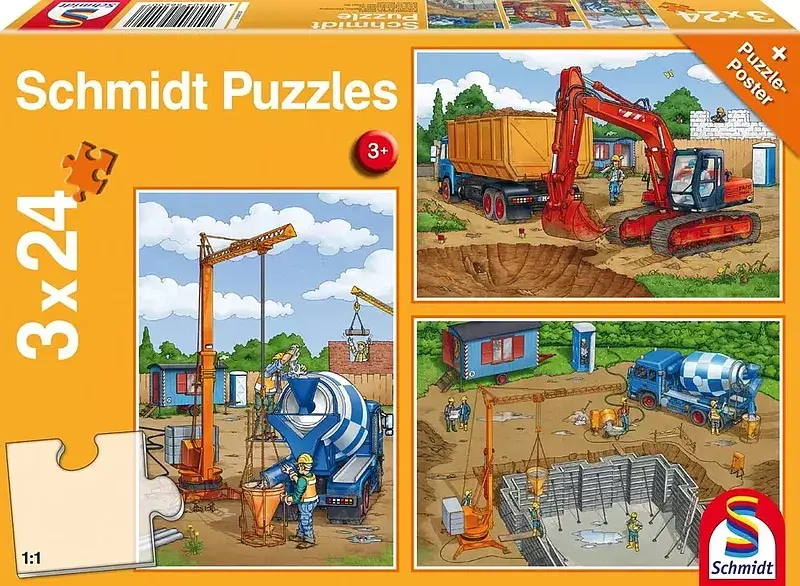 Puzzle 3 x 24 roboty budowlane 106588
