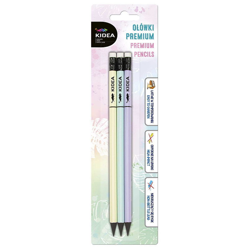 Ołówki premium kidea blister 3 szt