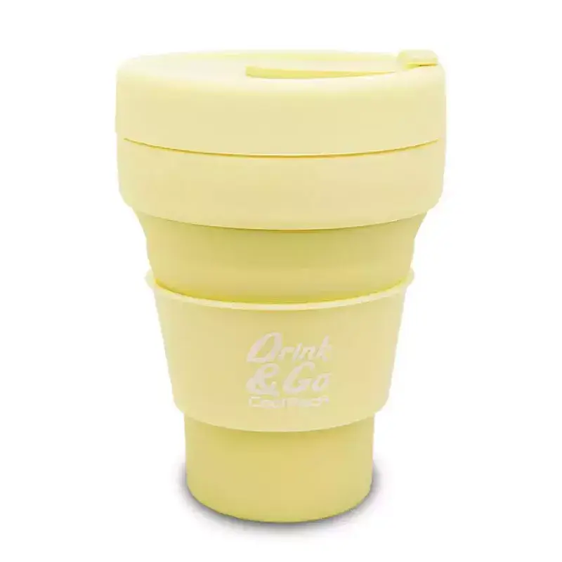 Kubek silikonowy 355 ml pastelowy powder yellow