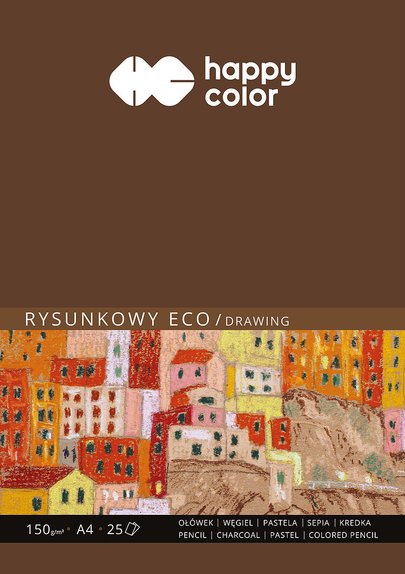 Blok happy color rysunkowy eco art a4 25 arkuszy 150g
