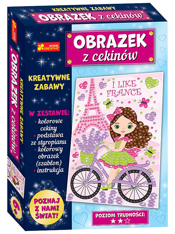 Cekinowy obrazek podróże małe i duże francja