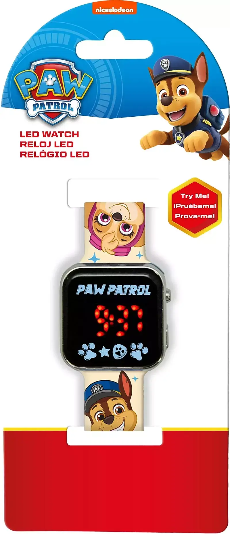 Zegarek led z kalendarzem paw patrol pw19961