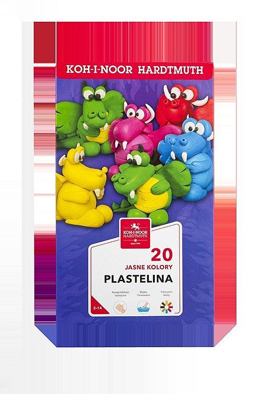 Plastelina koh-i-noor 1315s2 20 kolorów 400g op. Kartonowe