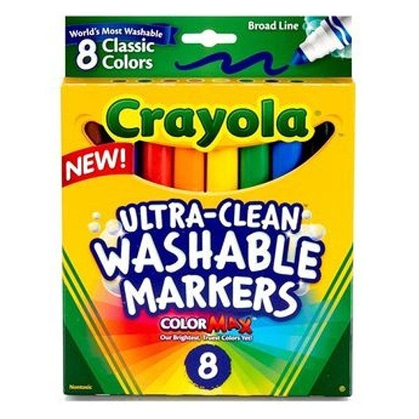Flamastry zmywalne grube crayola 8 kolorów