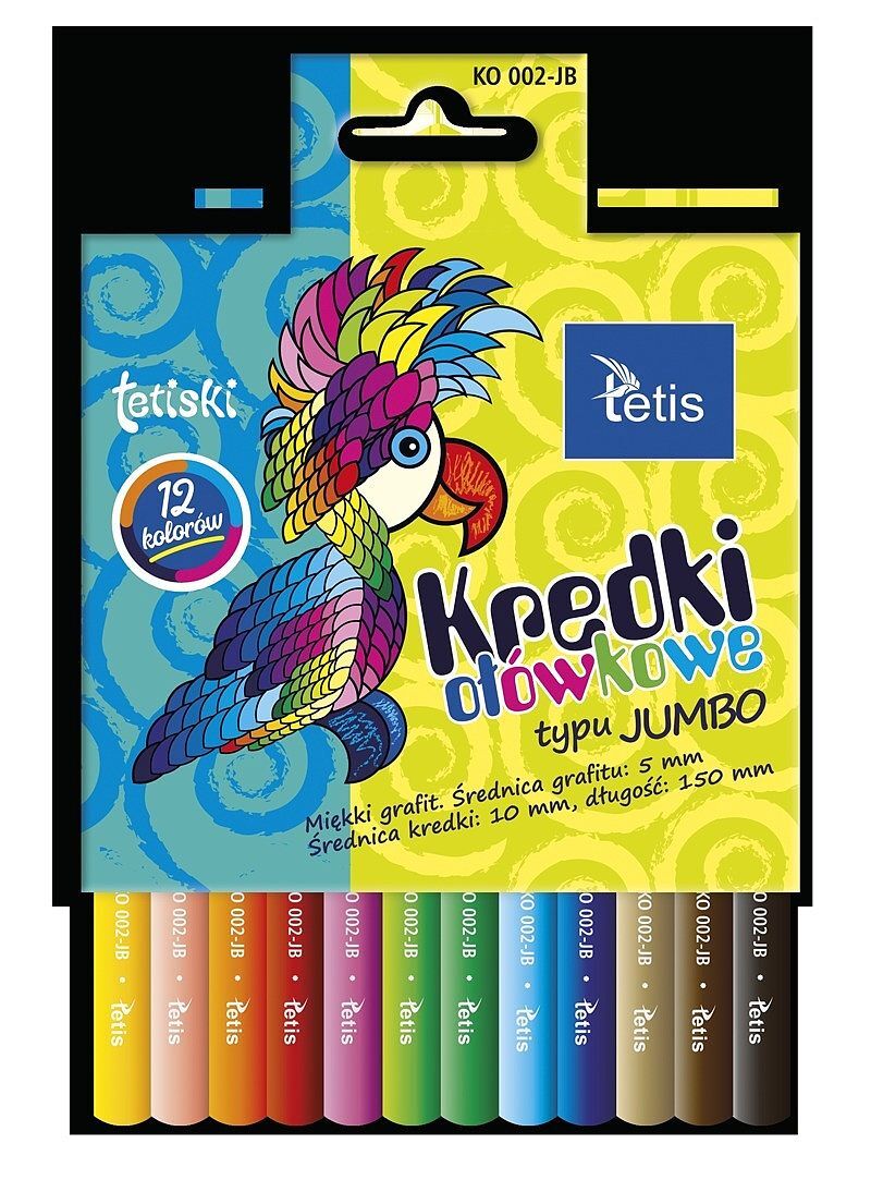 Kredki ołówkowe tetis okrągłe jumbo 12 kolorów