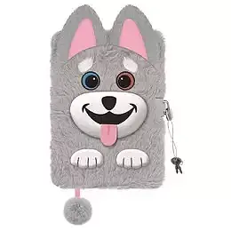 Pamiętnik a5 włochacz z kłódką 3d husky