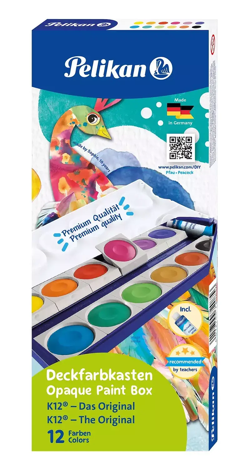 Farby wodne 12 kolorów pelikan