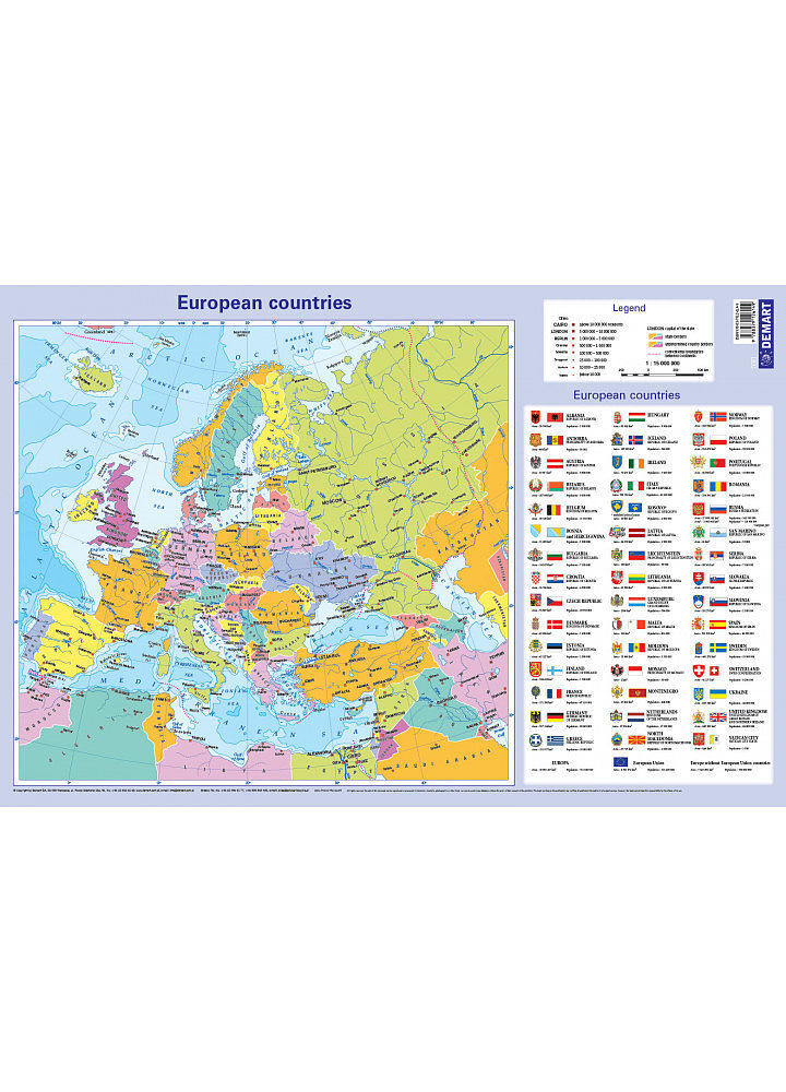 Podkładka 3w mapa europy polityczna wer. Angielska