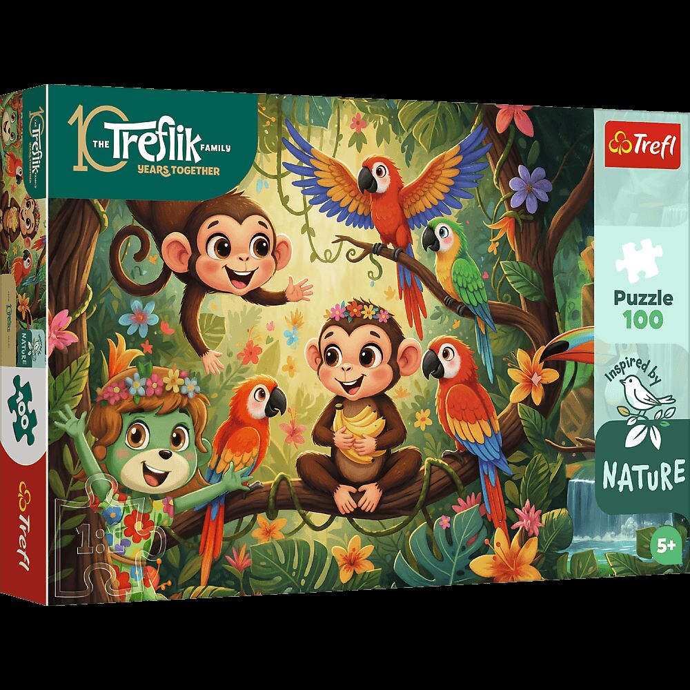 Puzzle 100 Inspired By Nature Małpki i przyjaciele Rodzina Treflików 16570