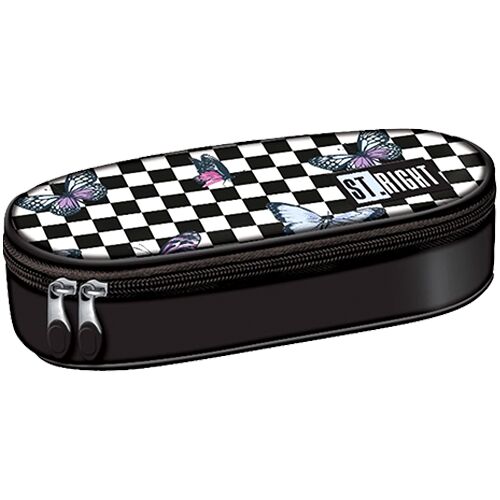 Piórnik saszetka usztywniona z wewnętrzną klapką Chessboard Butterflies