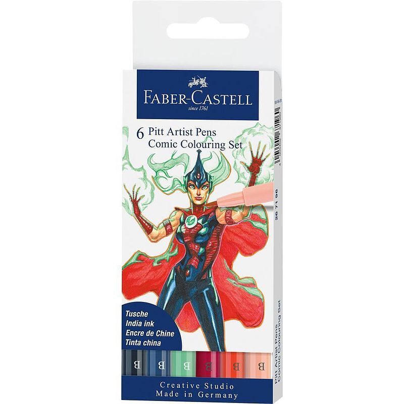 Zestaw do rysowania komiksów faber-castell pit artist pen the famazings mother 6 sztuk