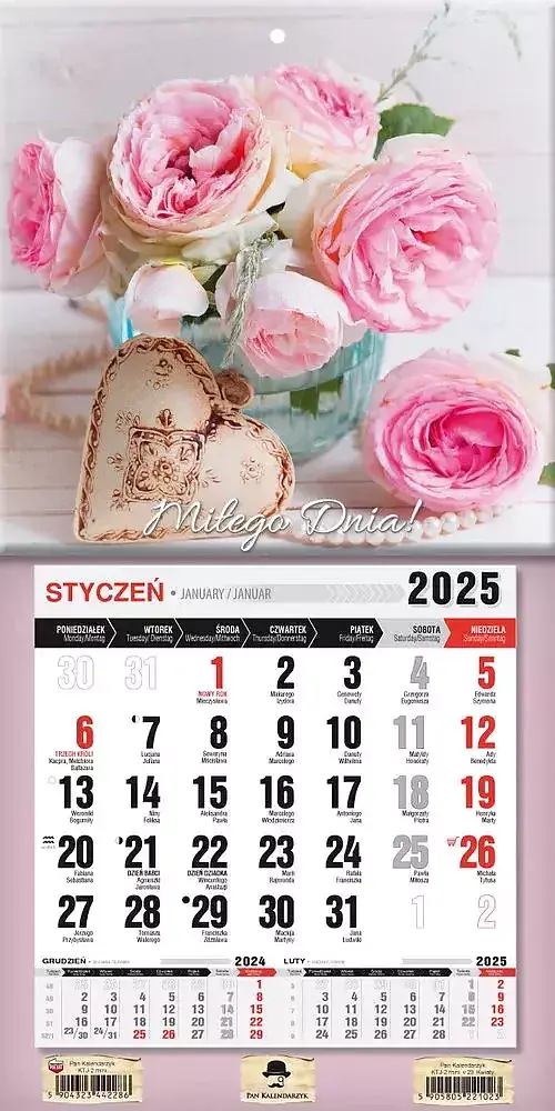 Kalendarz 2025 jednodzielny mini z magnesem KTJ-2M V.29 Kwiaty