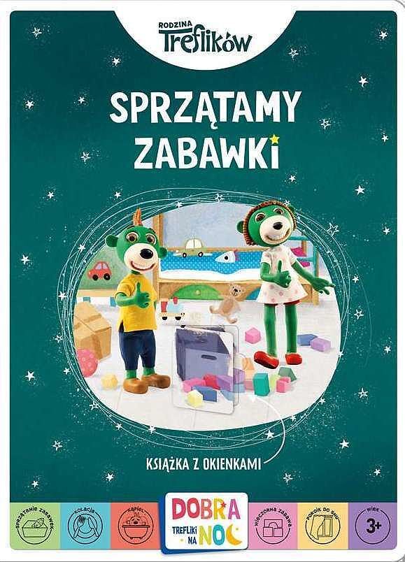 Sprzątamy zabawki. Książka z okienkami. Rodzina treflików. Dobranoc, trefliki na noc