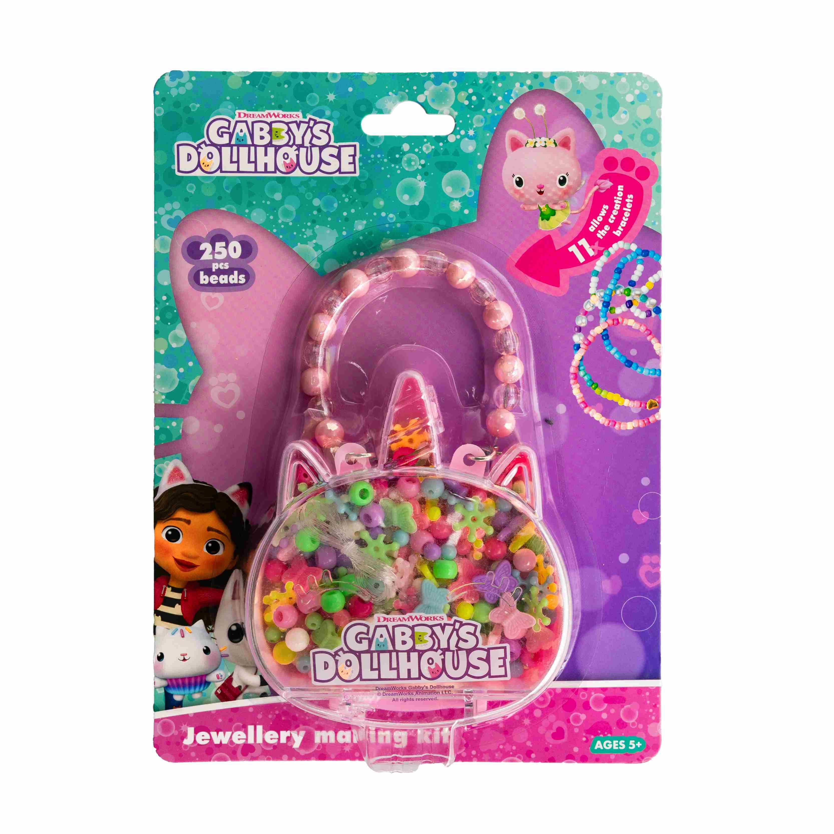 Zestaw koralików Gabby's Dollhouse Jednorożec 250 szt. + 2m gumki