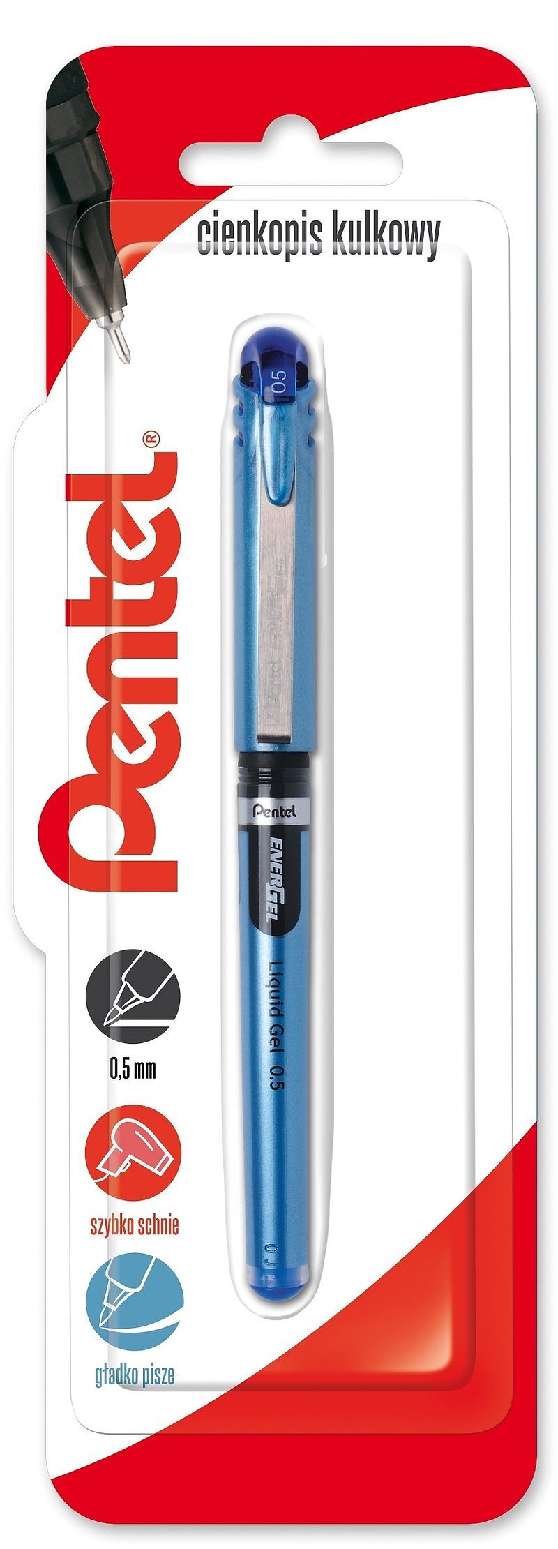 Cienkopis kulkowy 0,5 mm energel bln15 niebieski 1 szt