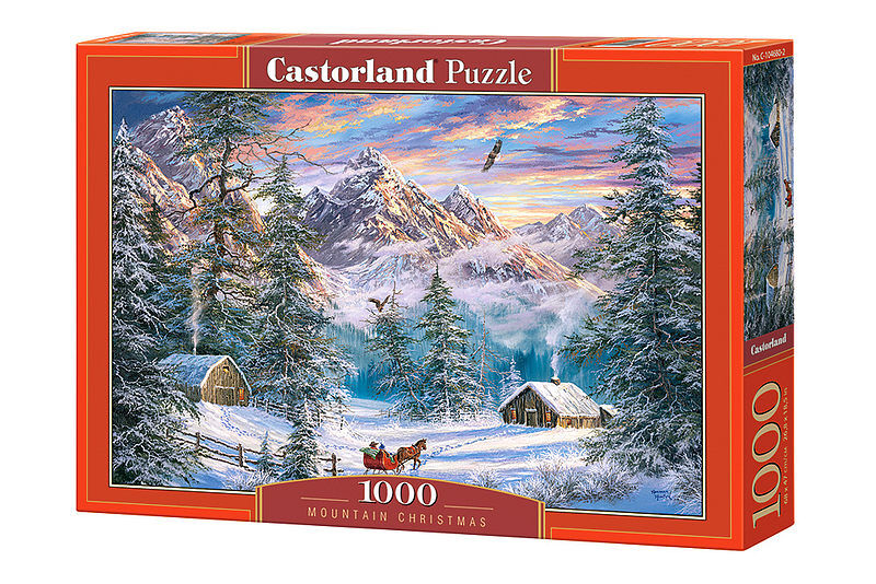 Puzzle 1000 boże narodzenie w górach c-104680-2