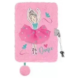 Pamiętnik a5 włochacz  z kłódką 3d ballerina