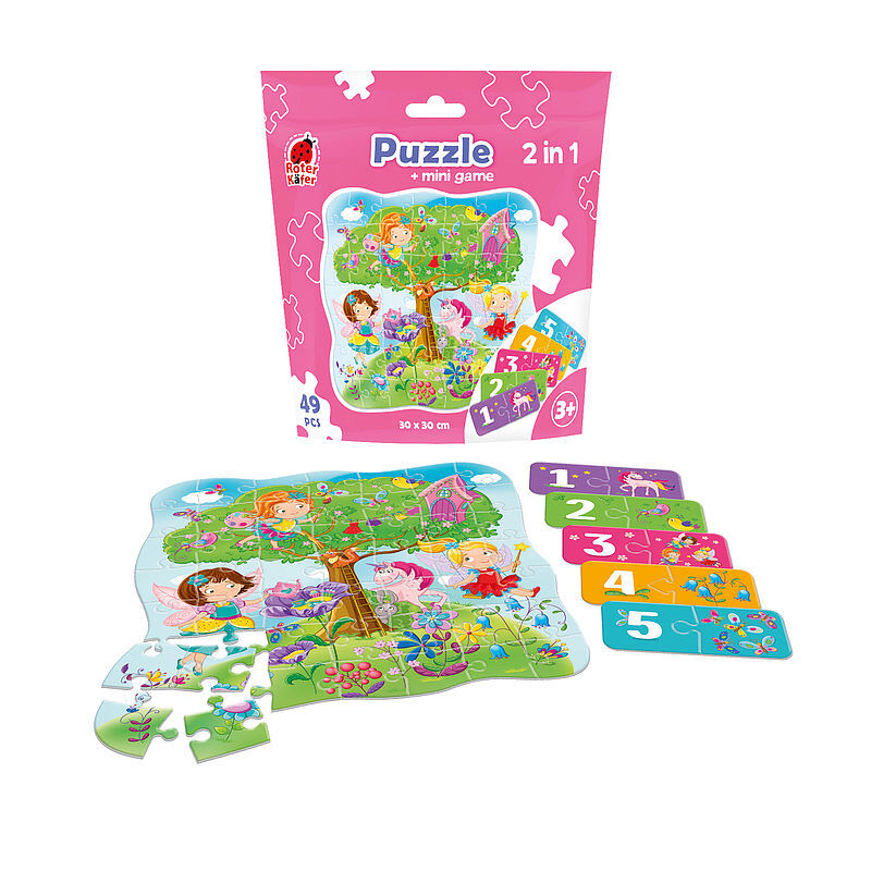 Puzzle 49 saszetka wróżki + mini gra rk1140-02