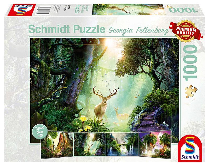 Puzzle 1000 Georgia Fellenberg Jeleń w lesie