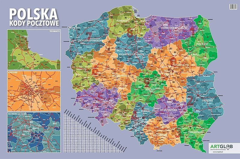 Podkładka na biurko polska kody pocztowe