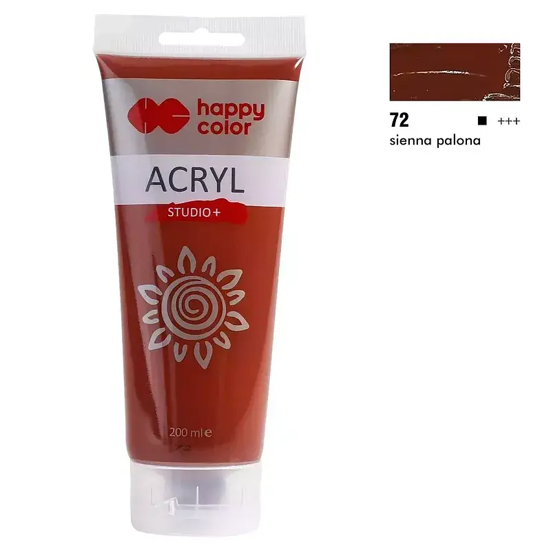 Farba akrylowa studio 200 ml sienna palona happy color