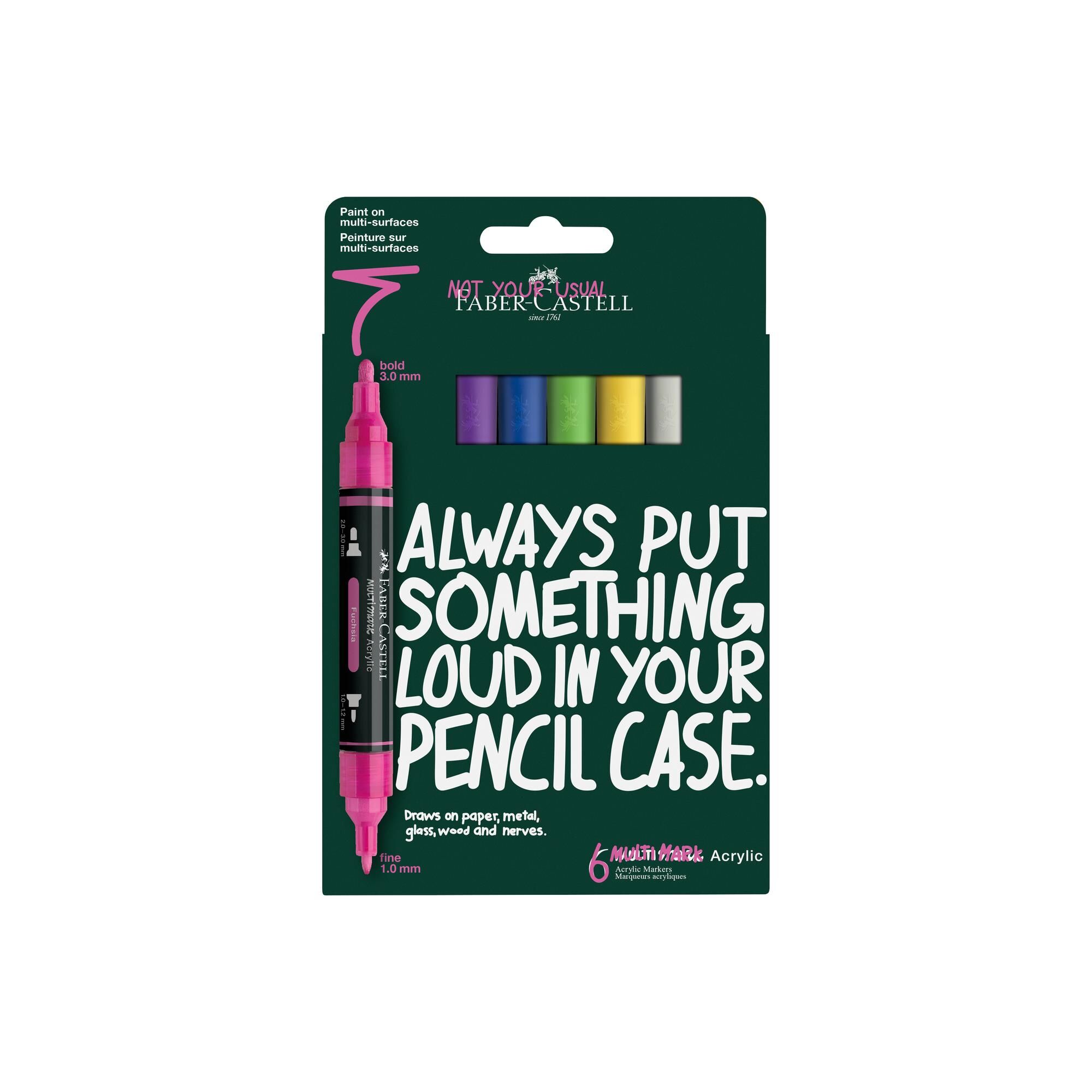 Marker akrylowy Multimark Vibrant Faber-Castell 6 kolorów