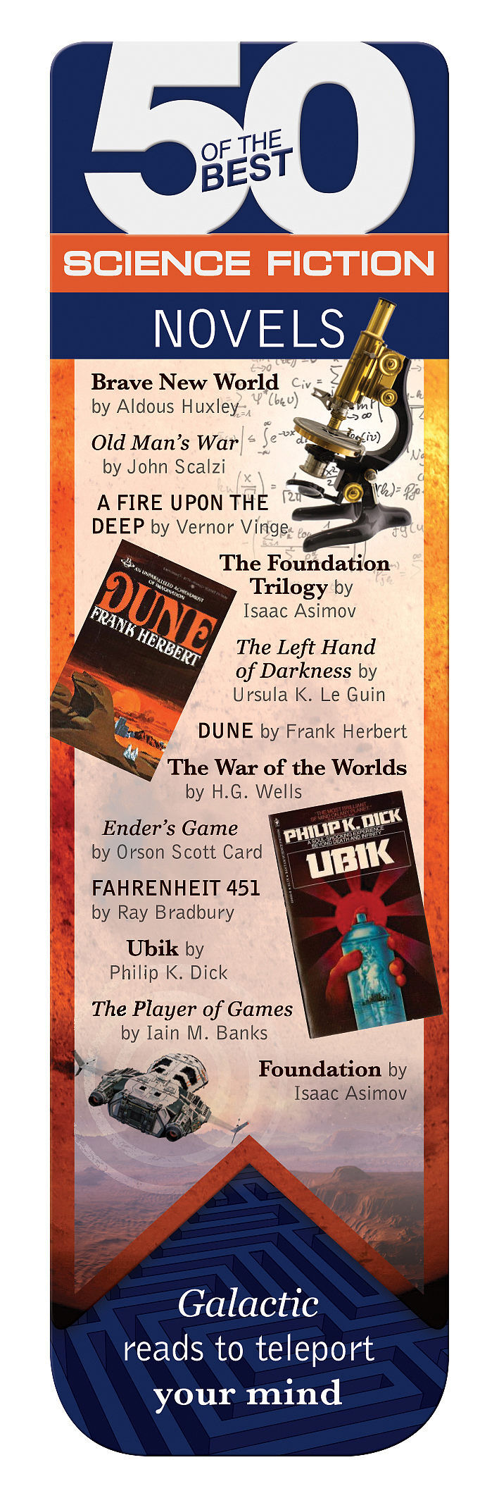 50 best science fiction magnetyczna zakładka do książki