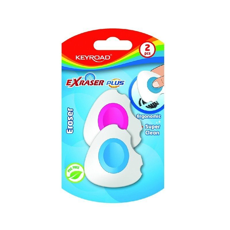 Gumka do ścierania keyroad exraser plus blister 2 szt. Mix kolorów
