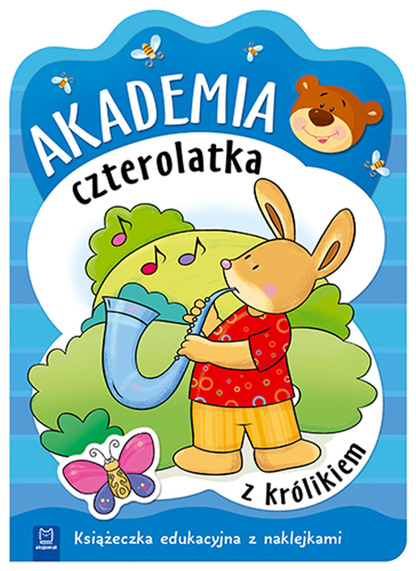 "Akademia czterolatka z królikiem. Książeczka edukacyjna z naklejkami"