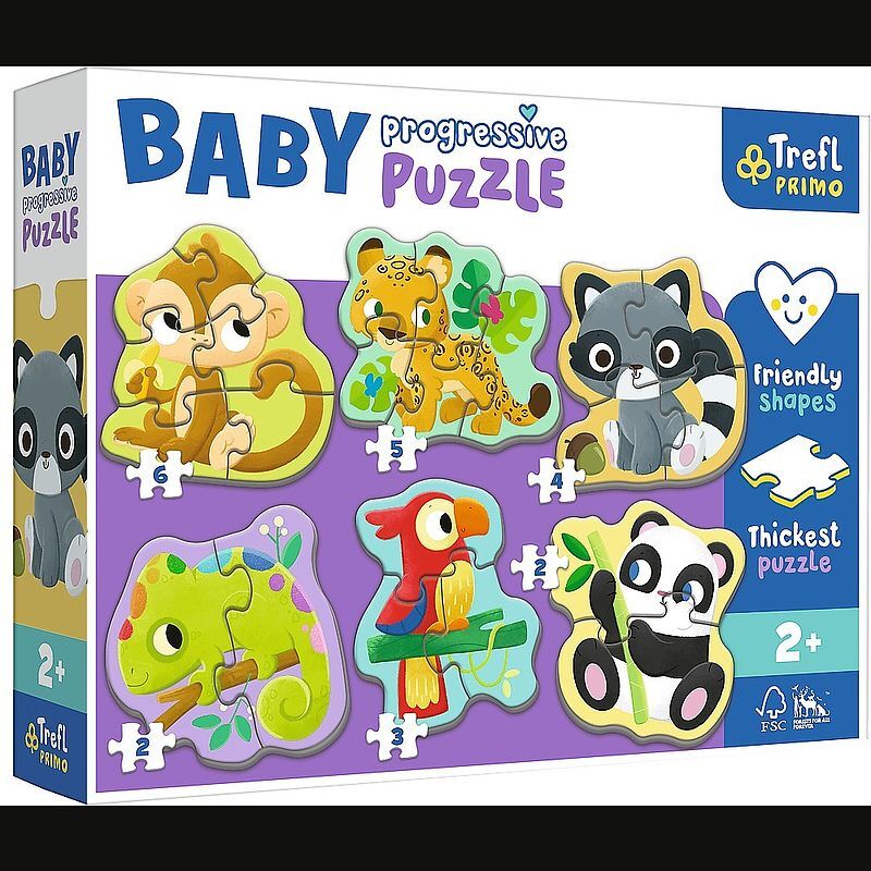 Puzzle baby progressive zwierzęta exotic 44005
