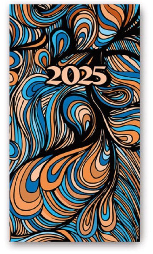 Kalendarz 2025 A6 tygodniowy soft Abstrakcja