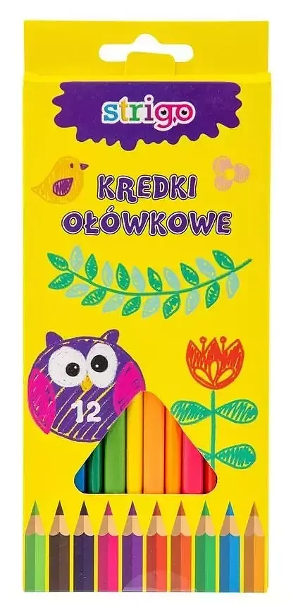 Kredki ołówkowe trójkątne strigo 12 kolorów