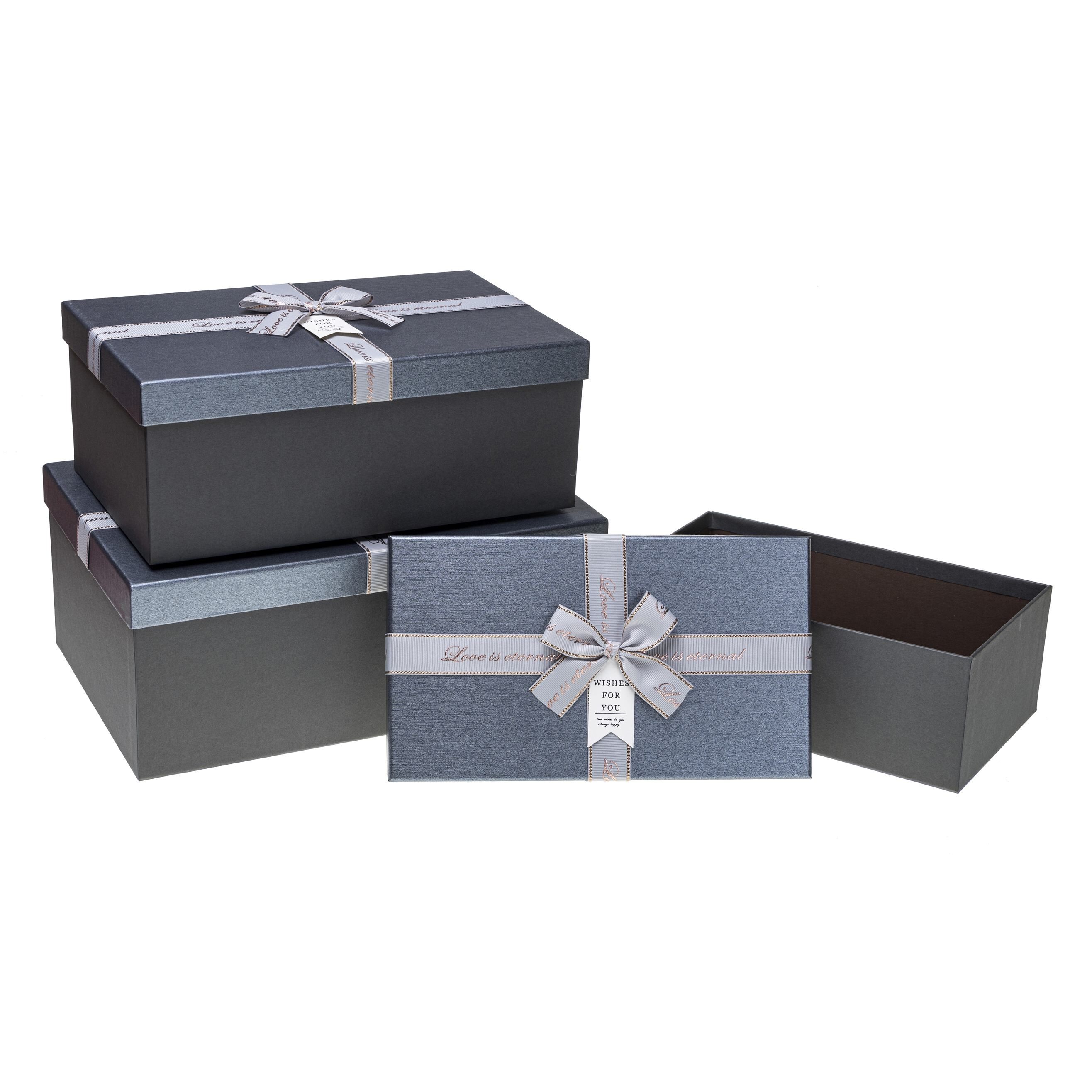 Pudełka ozdobne na prezenty PUG-23218-PR SILVER 3 sztuki