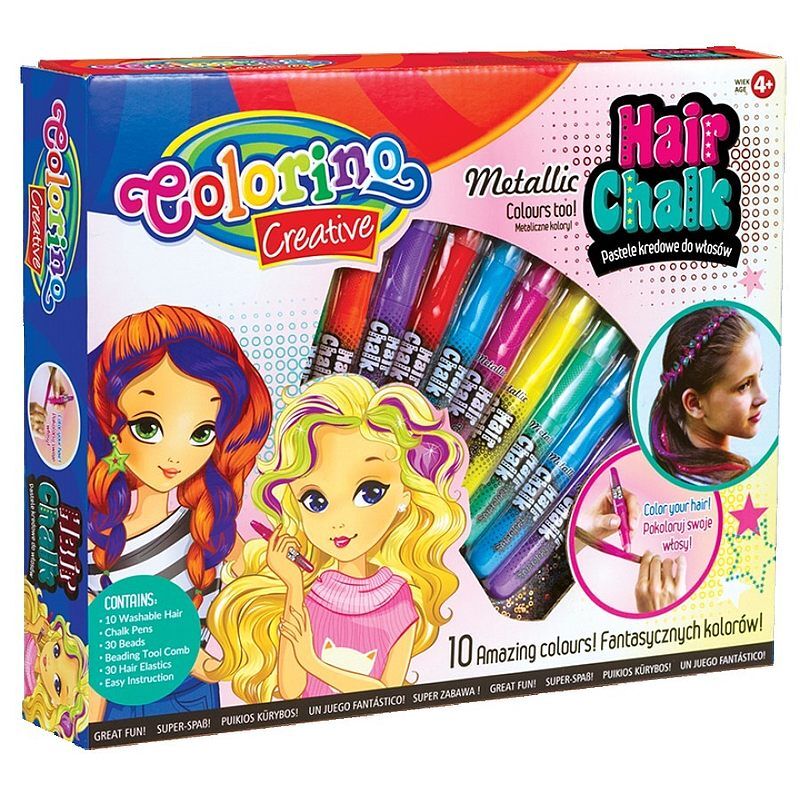 Pastele kredowe do włosów colorino kids 10 sztuk