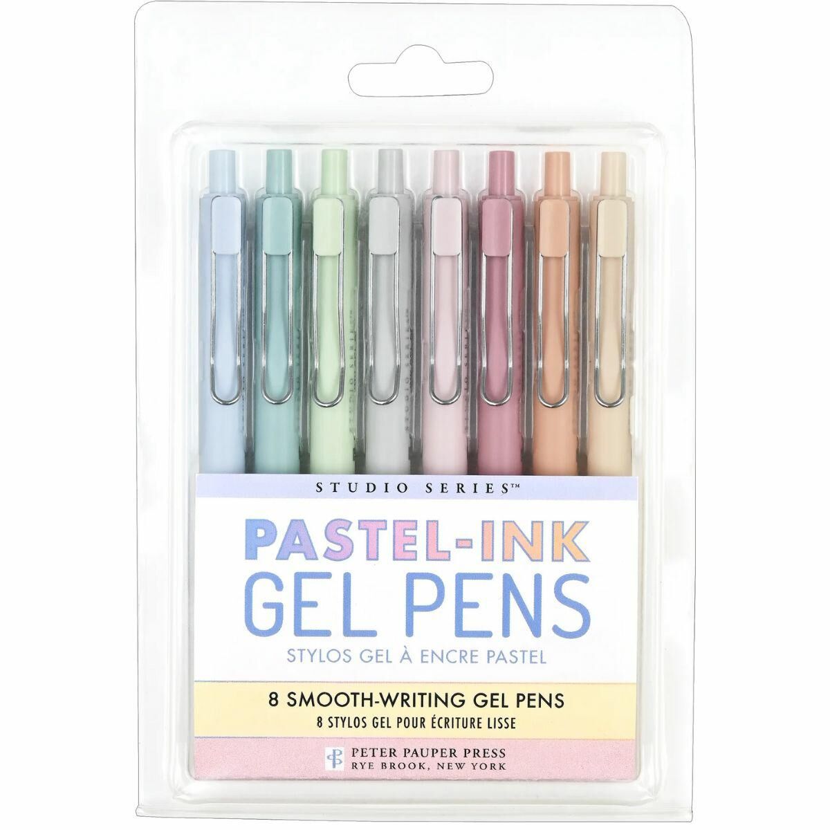 Długopisy żelowe Pastel 8 kolorów pastelowych Peter Pauper Press