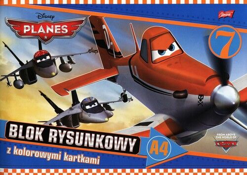 Blok rysunkowy A4 Planes z kolorowymi kartkami