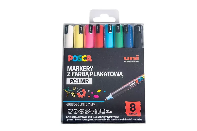 Markery pc-1mr 8 kolorów posca uni