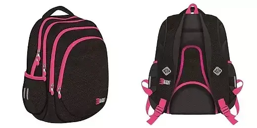 Plecak 4-komorowy black glitter